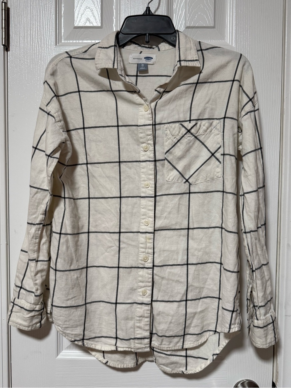 Women’s old nav Cream Windowpane Button-Up Shirt